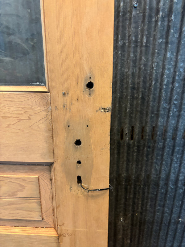 Heart Pine 3-Panel Half Glass Door GA21428