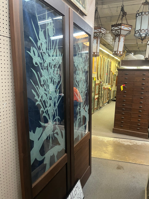 Etched Glass Pantry Doors 31 x 63 GA10340