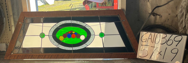 Stained Glass Pool Ball Transom Window GA10369
