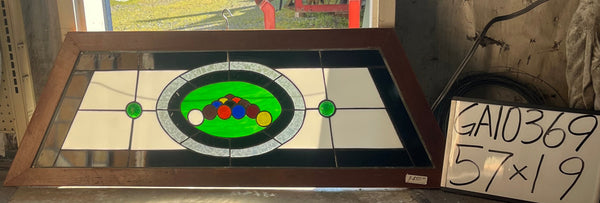Stained Glass Pool Ball Transom Window GA10369