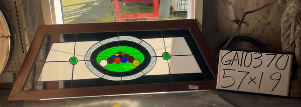 Stained Glass Pool Ball Transom Window GA10370