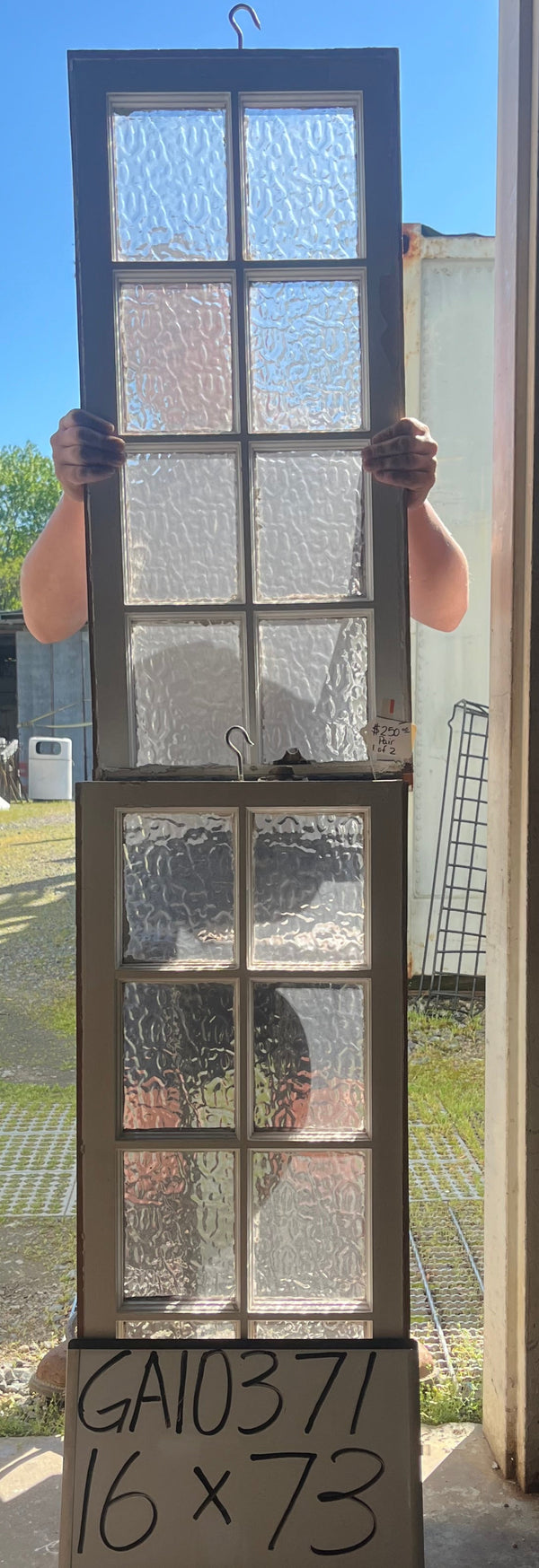 Pair 8-Pane Textured Glass Windows GA10371