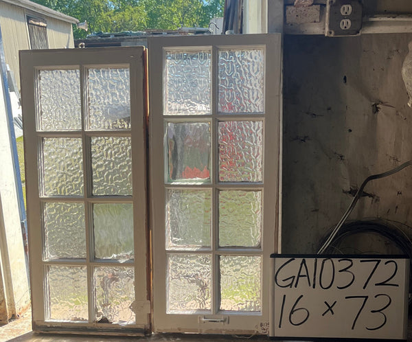 Pair 8-Pane Textured Glass Windows GA10372