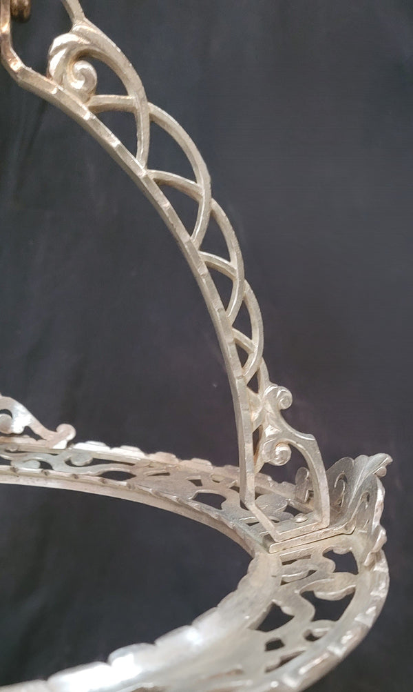 Restored Ornate Nickel Plated Brass Pendant Chandelier 16" x 52" GS00999