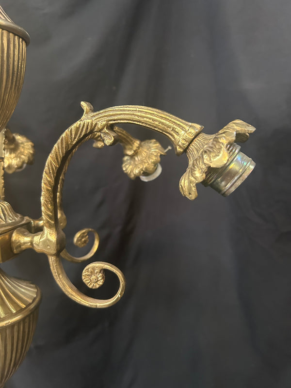 Vintage Brass Ornate 6 Light Chandelier GS011019