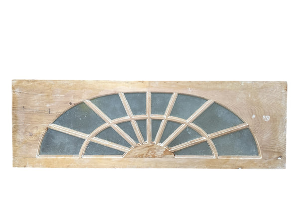 Restored Antique Sunburst Transom Window w/ Wood Frame GA20693