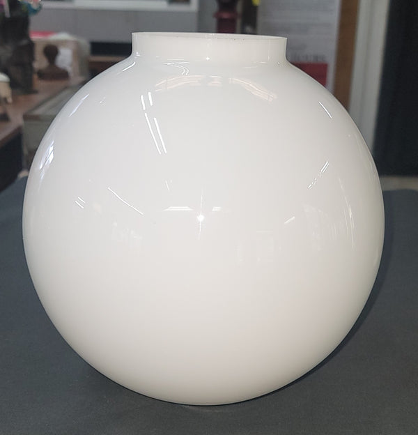Vintage 9" Round White Hurricane Globe with 3 3/4" Fitter GS00731