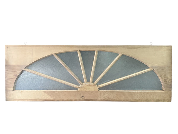 Restored Antique Sunburst Transom Window w/ Wood Frame GA20692