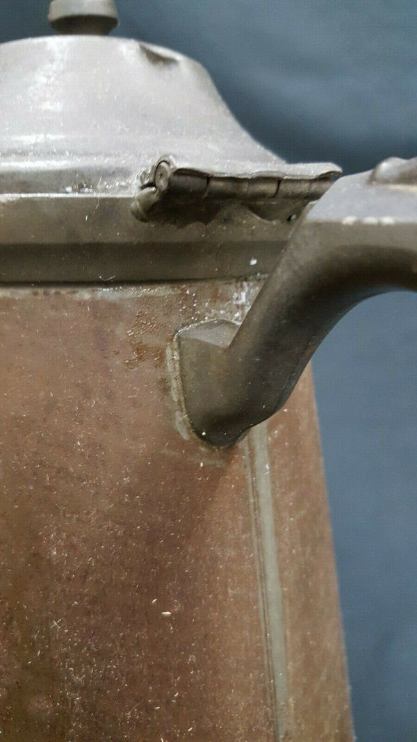 Civil War Period Tin & Pewter Coffee Pot With Lid