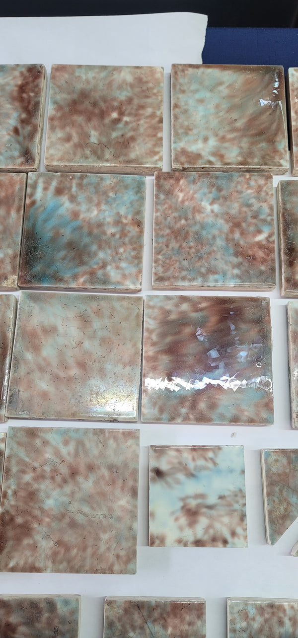 Vintage Lot of 37 Trent Co. Pastel Glazed Ceramic Tiles GS00665