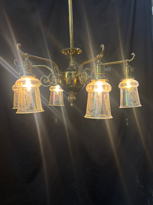 Victorian Brass 6-Light Chandelier GA21195