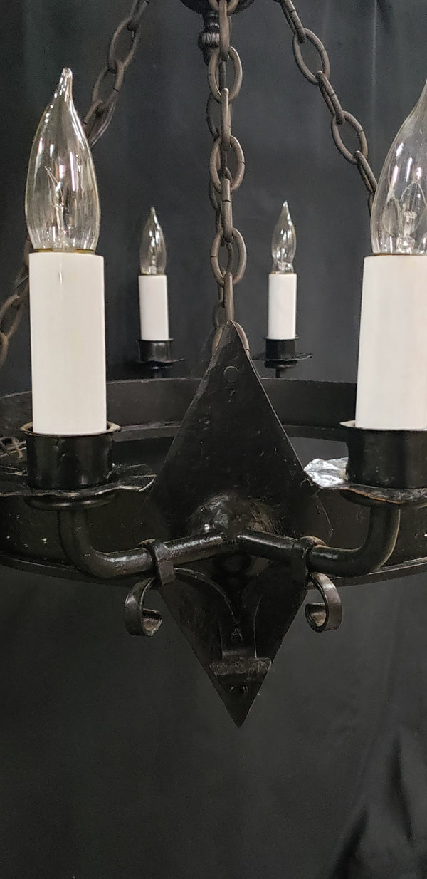 Gothic Style Wrought Iron 8 Light Chandelier 22" T x 28" GS00966