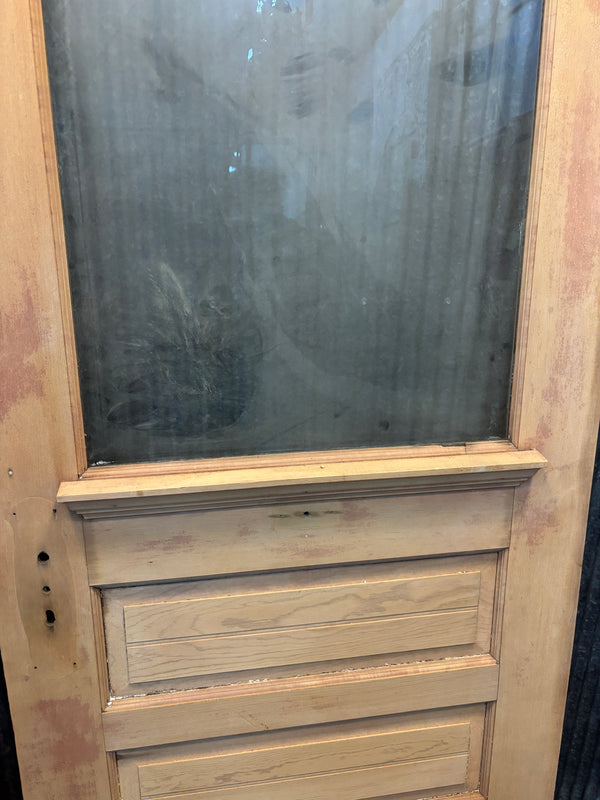 Heart Pine 3-Panel Half Glass Door GA21428