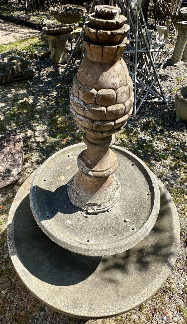 2-Tiered Concrete Fountain w/ Pineapple Finial GA20352