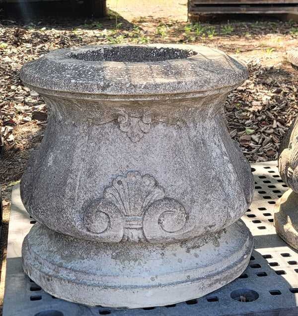 Fluted Concrete Planter w/ Acanthus Trim 21 3/4" x 26" GS01068 3 Available!