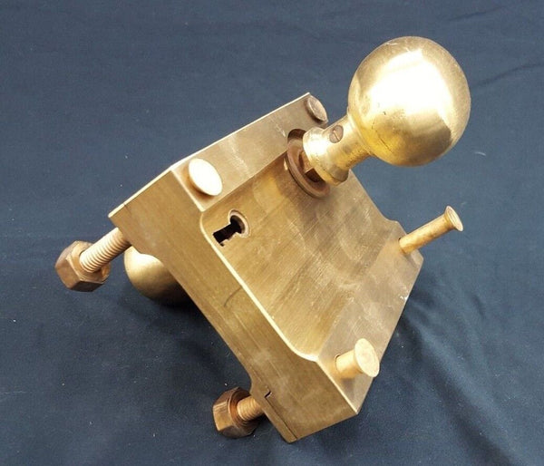 Brass Ship Rim Lock with Oval Knob and Key "Bond Store" Fob