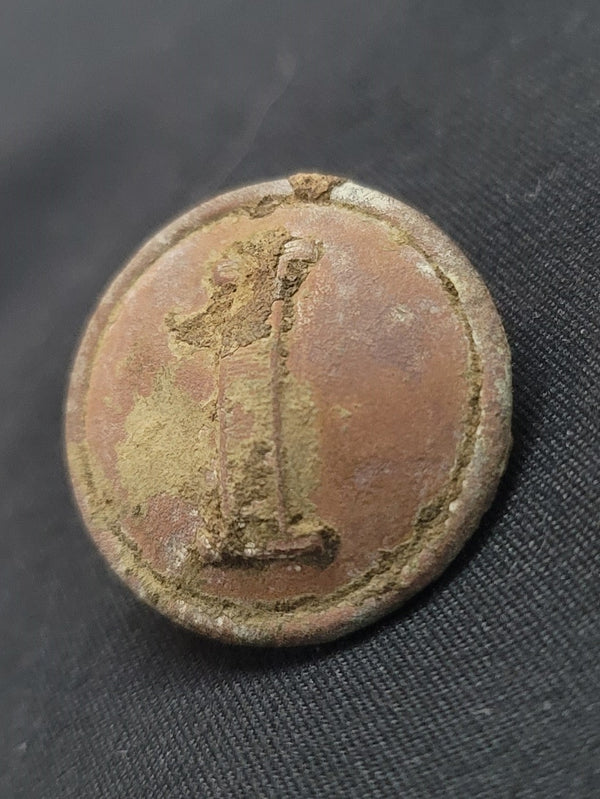 Civil War Confederate Lined "I" Infantry Coat Button GS01038