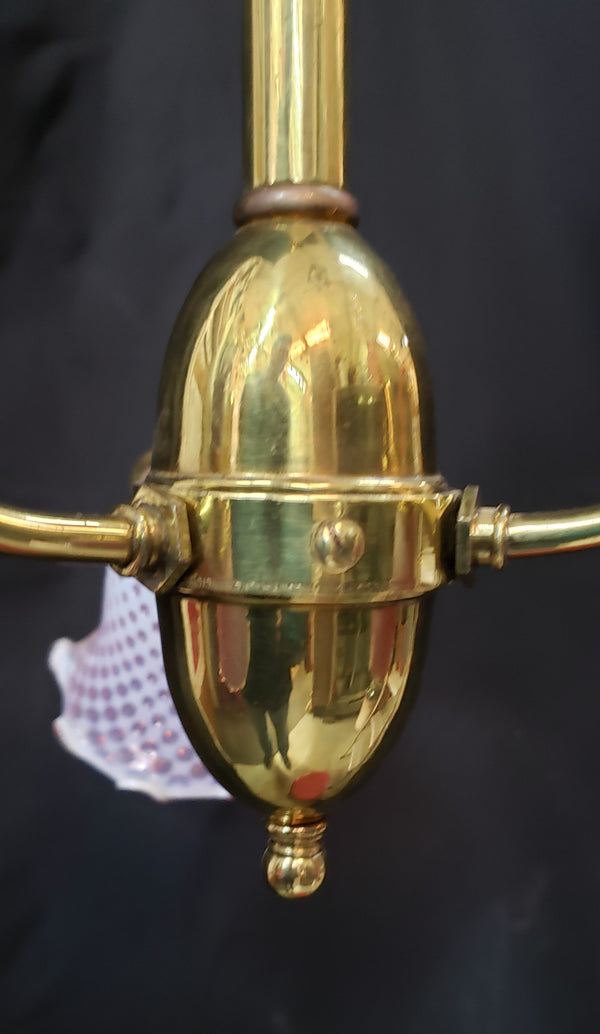 1900's Victorian 3 Light Chandelier w/ Fenton Coin Dot Shades 26"x 47" GS00977