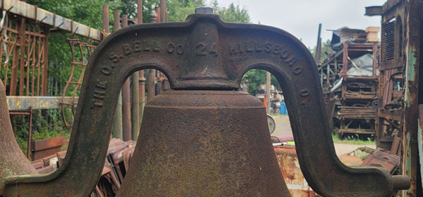 C.S. Bell Hillsboro Ohio 20" x 12" Cast Iron Bell #24 w/ Top Yoke GS00696