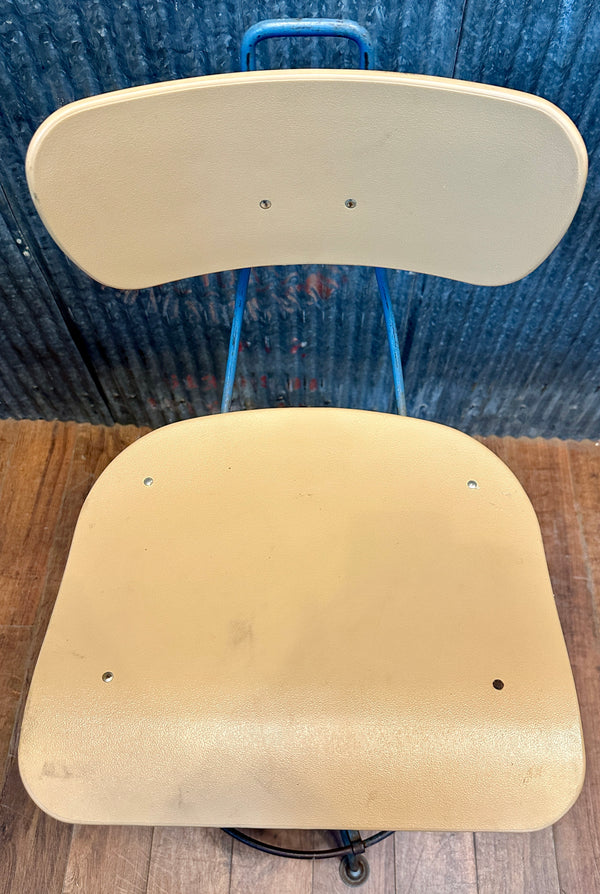 Vintage Toledo Metal Furniture Co. Work Stool w/ Backrest GA20532