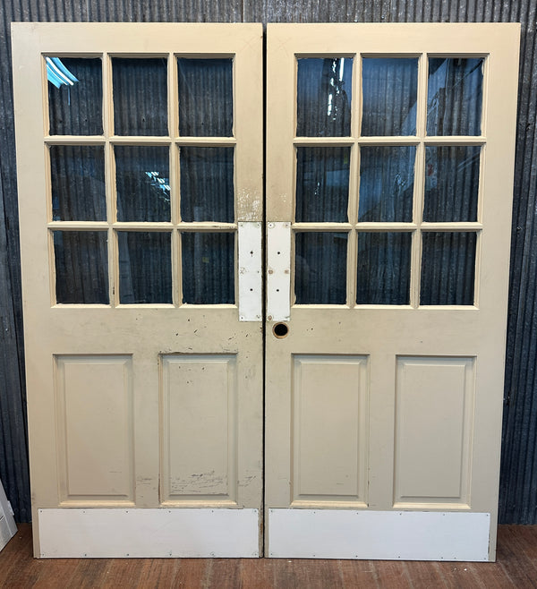 Pair of 9-Pane Raised Paneled Double Doors GA20727