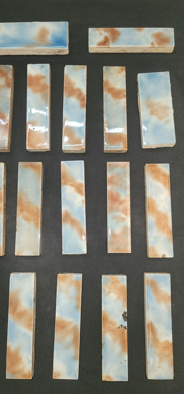 Vintage Lot of 29 Pardee Works 4 1/4" x 1" Ceramic Fireplace Tiles GS00681