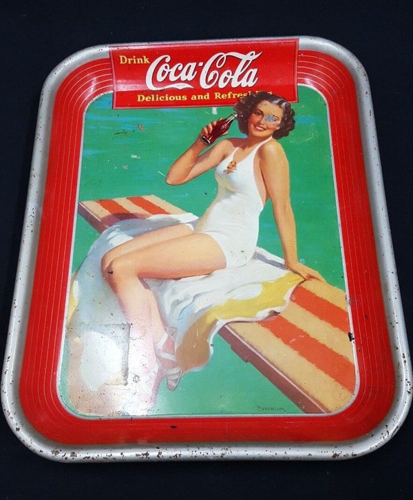 1939 American Art Works Coca Cola Serving Advertising Tray  14 1/2" x 10 3/8" GSCCT3