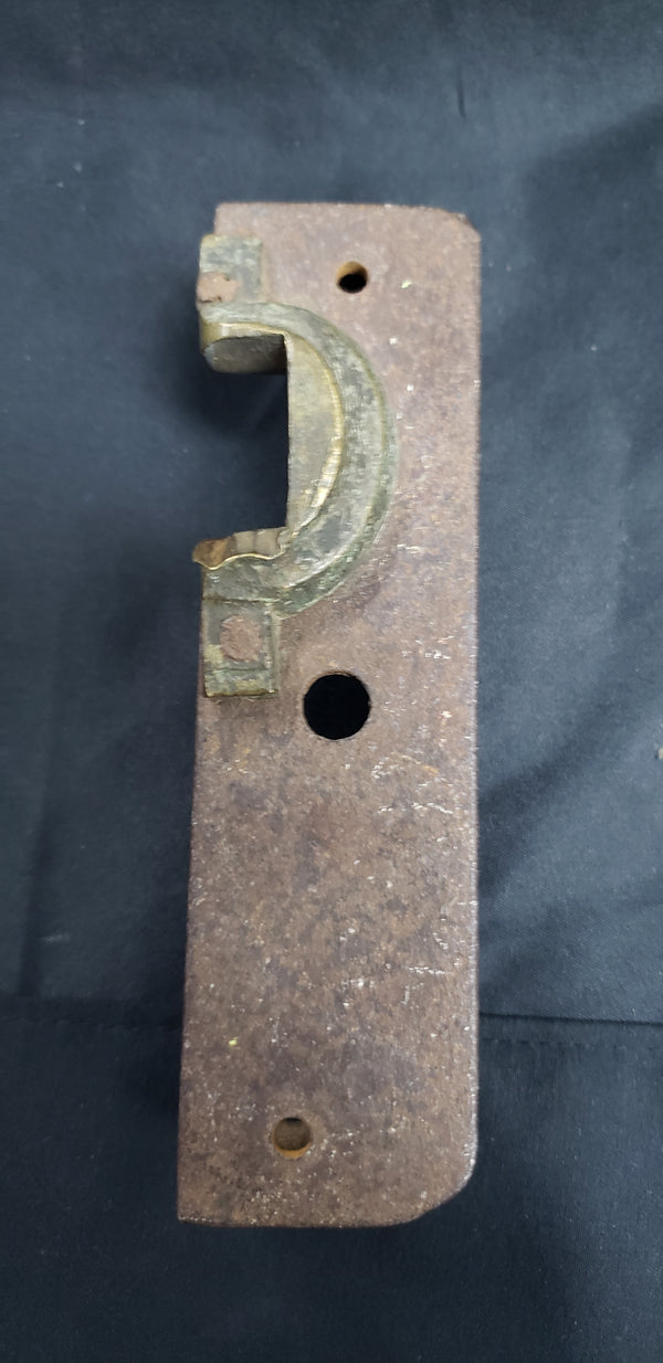 Cast Iron & Brass Carpenter Style Rim Lock Keeper 5 1/2" x 1 3/8" GS00865