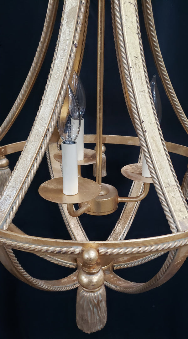 3 Light Tapered Chandelier w/ Chain & Matching Ceiling Cap 30" x 20" GS00955