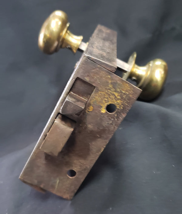 Restored Right Side Carpenter Style Rim Lock Set 6 1/4" x 4" GS00990