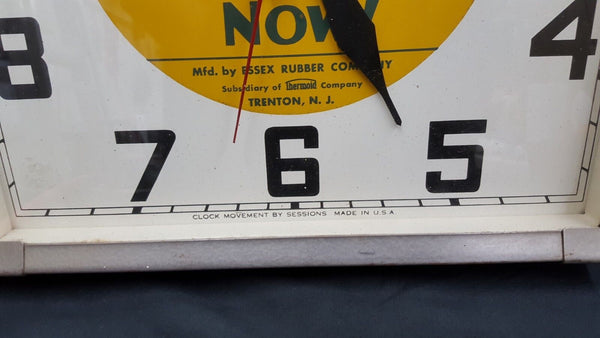 Vintage 1957 Ask For Magic Heels Soles Shoe Repair Square Electrical Wall Clock