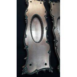 4 Restored Large Ornate Art Nouveau Brass Pocket Door Plates 9 3/4" x 3" GA1088