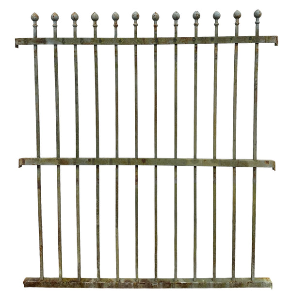 28 Ft of Antique Iron Fencing w/ Ball Point Finials GA21026