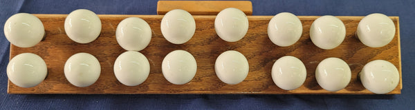 Vintage Set of 16 White Round Porcelain & Brass Knobs w/ Screws GS00668