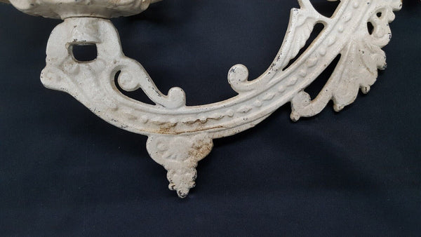 Ornate Victorian Cast Iron Oil Lamp Sconce with Wall Bracket
