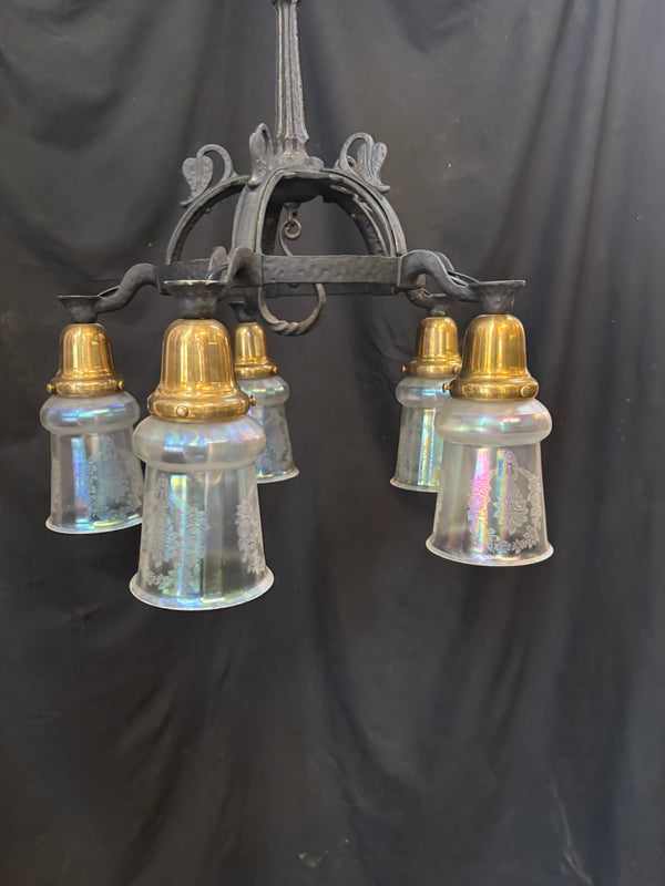 Cast Iron and Brass 5-Light Fixture GA21161