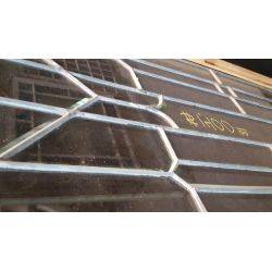 Tall Ornate Beveled Leaded Glass Window in Wood Frame 59" T x 25 6/8" W GA4022