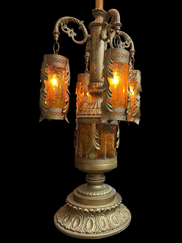 Vintage Hollywood Regency Loevsky & Loevsky 5-Light Table Lamp GA20781