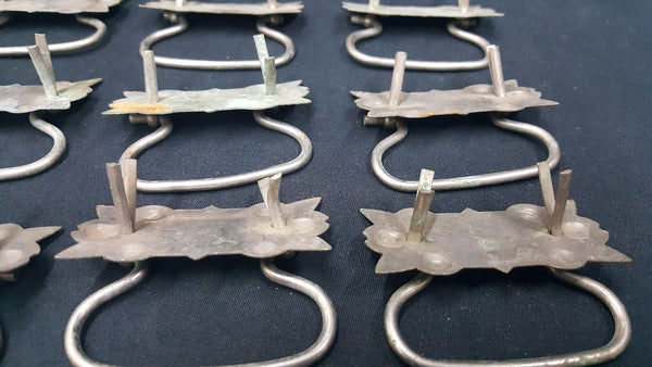 Architectural Salvage Silver Toned Leaf Point Design Pull Handles Set of 17