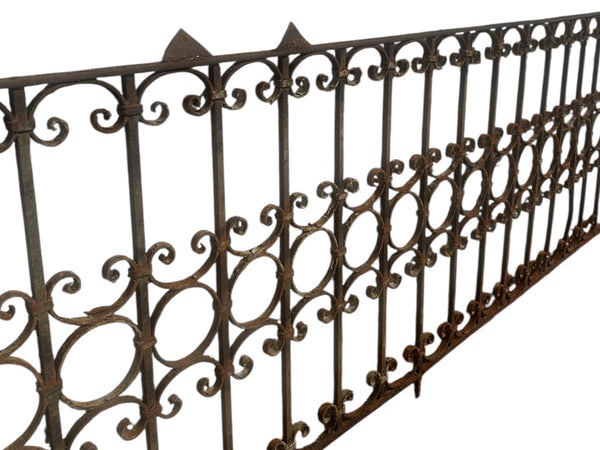 18+ Ft of Antique Wrought Iron Garden Gate Fencing GA20845