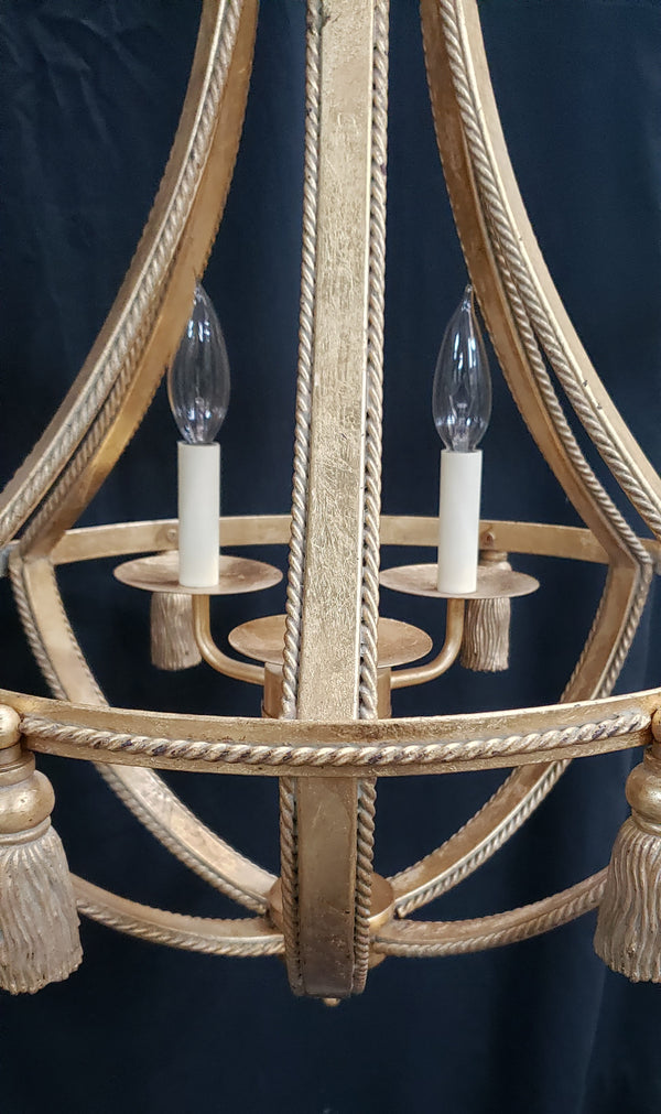 3 Light Tapered Chandelier w/ Chain & Matching Ceiling Cap 30" x 20" GS00955