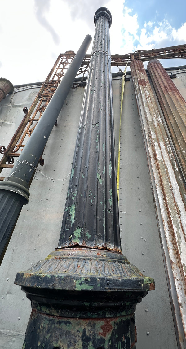 13 Ft Victorian Fluted Cast Iron Street Light Post GA20289