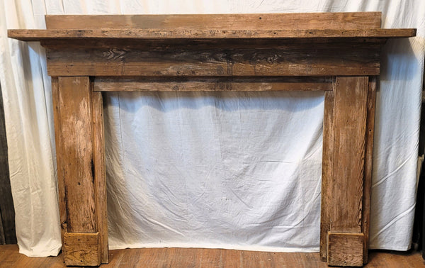 Restored 1800's Huge Heart Pine Fireplace Mantel 86" W x 58 1/2" T GS01065