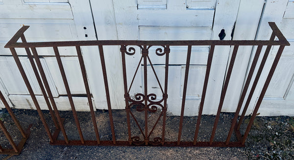 Three-Sided Antique Wrought Iron Balcony Railings - 2 Available GA20512