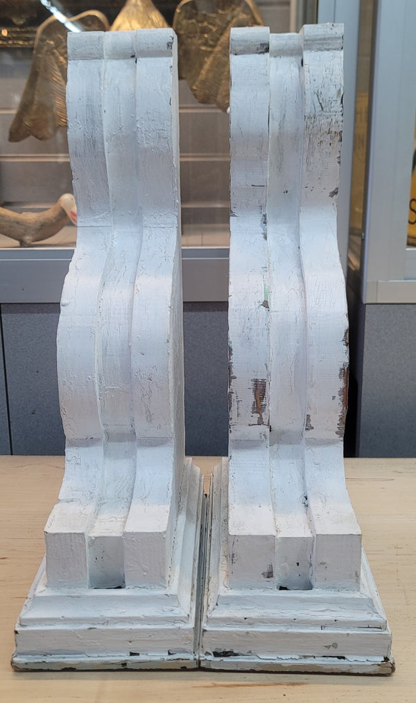 Pair of 3 Layered Wooden Corbels 16" T x 8 1/2" D x 4 3/4" W GS00940