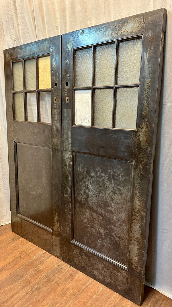 6-Pane 1-Panel Galvanized Steel Double Door Pair GA20558