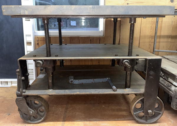 Restored 1930s American Industrial "Barrett" Die Lift Cart GA20519
