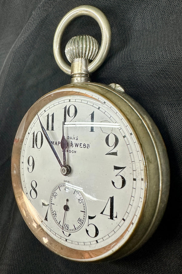 20th Century Sterling Silver 8 Days Mappin & Webb Travel Watch GA20545