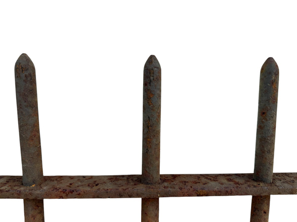 Antique Wrought Iron Picketed Fencing - 7 Ft Long x 27.75" Tall - GA21002