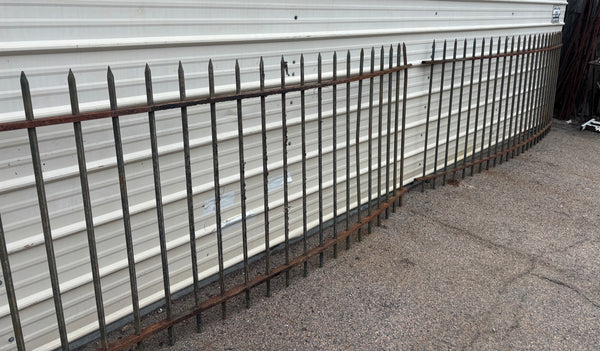 87 Feet of Wrought Iron Rounded Picket Fencing GA21411